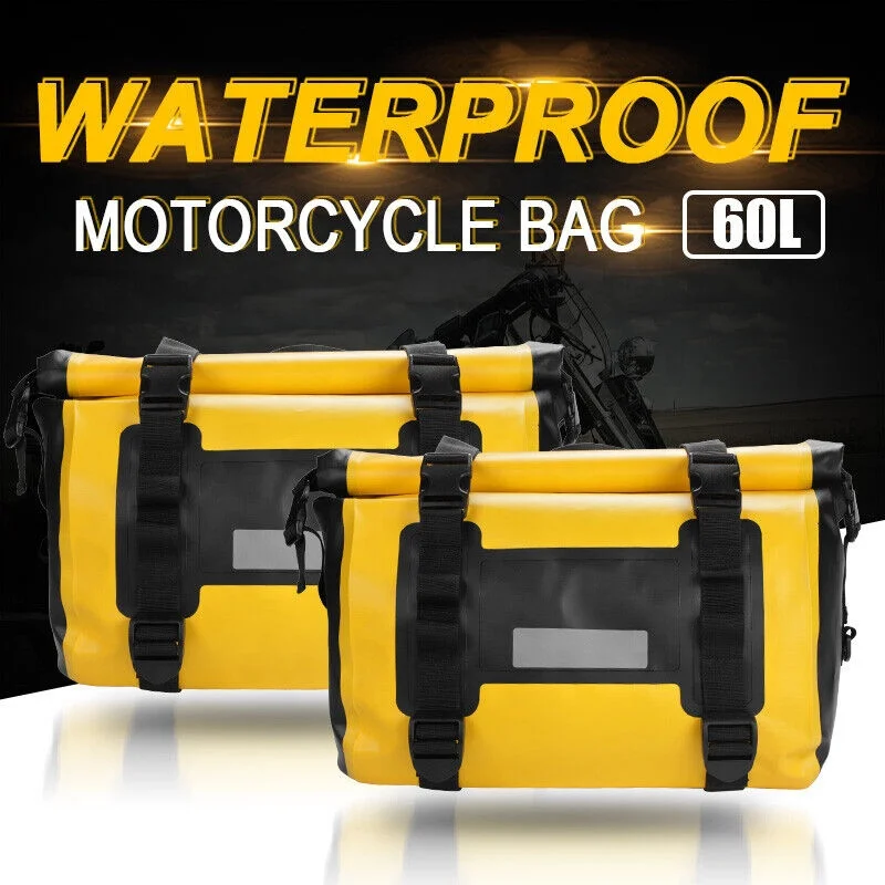 SLKE 60L Waterproof PVC Motorcycle Saddle Bags