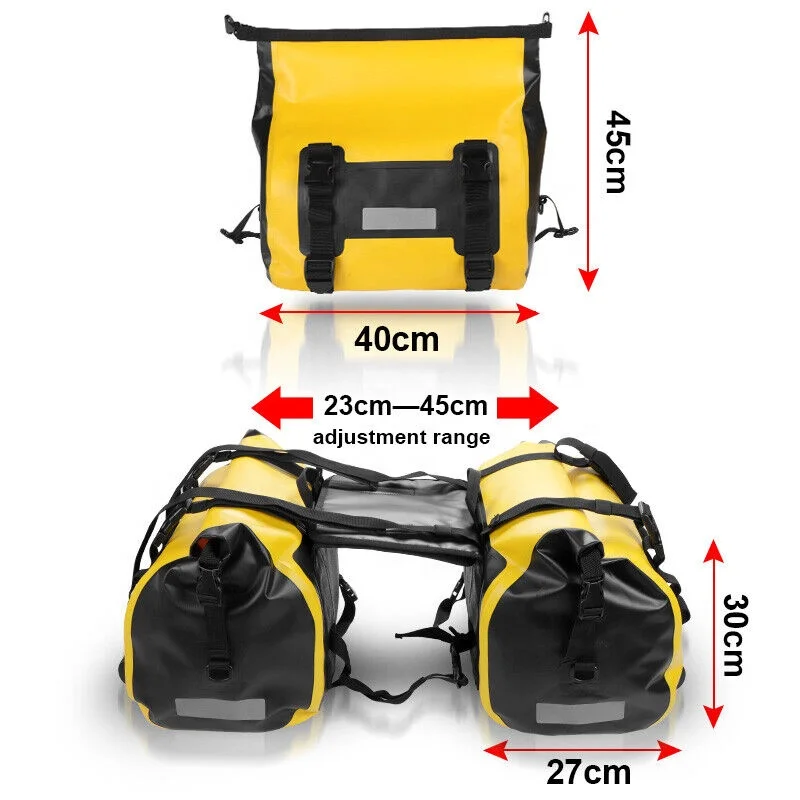SLKE 60L Waterproof PVC Motorcycle Saddle Bags
