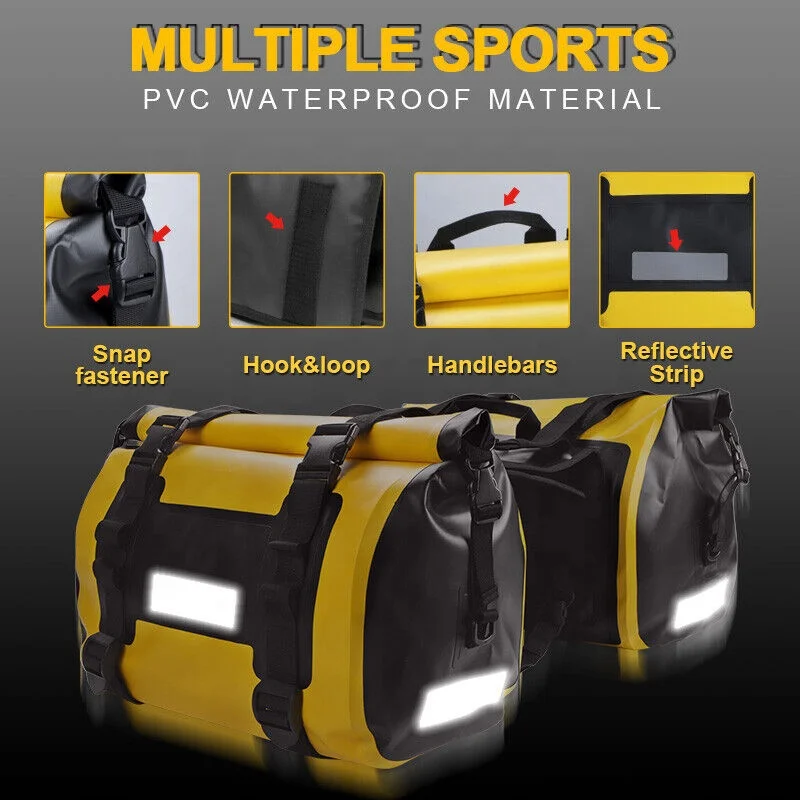 SLKE 60L Waterproof PVC Motorcycle Saddle Bags
